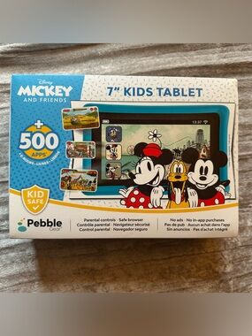 Pebble Gear 7" Kids Tablet - Blue and White - Disney Mickey & Friends NEW